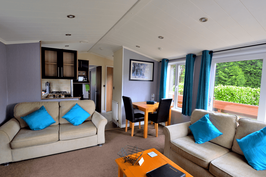 Open plan living Buxton lodges